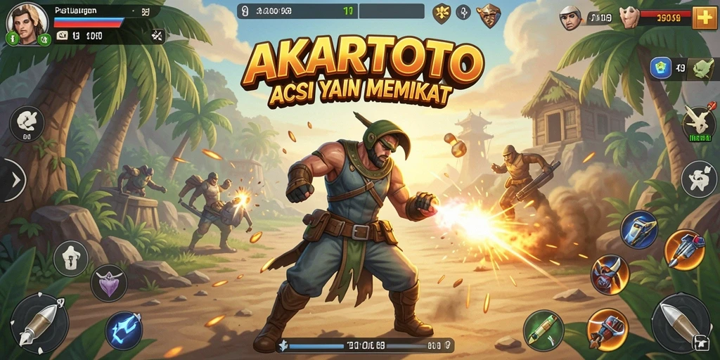 Gameplay seru AKARTOTO dengan pertarungan intens.