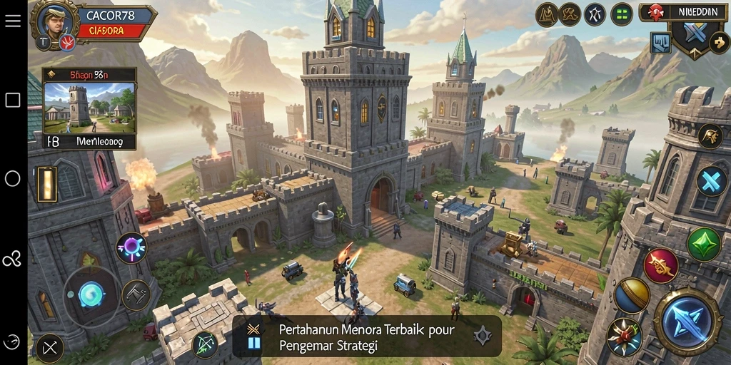 Tampilan gameplay <strong>CACOR78</strong> dengan strategi menara yang menarik.
