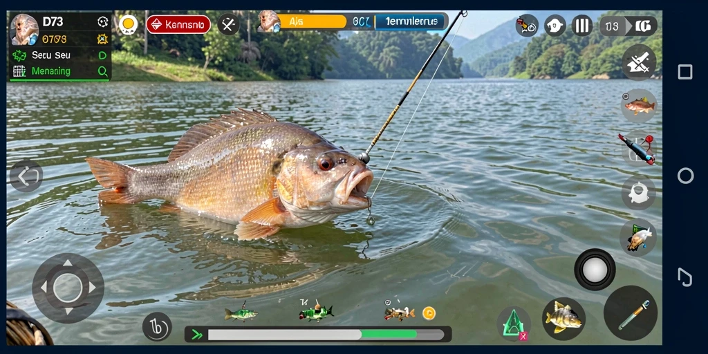 Tampilkan gameplay D73 dengan pengalaman memancing yang seru.