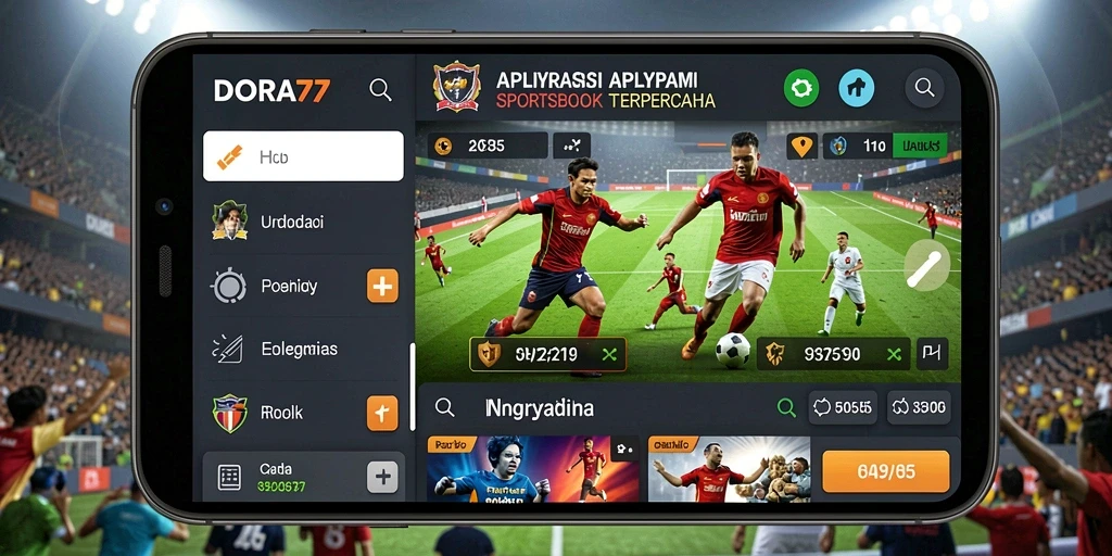 Screenshot gameplay yang menampilkan antarmuka Sportsbook DORA77.