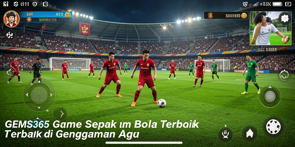 Tampilan gameplay GEMS365 yang menegangkan dalam aksi sepak bola.