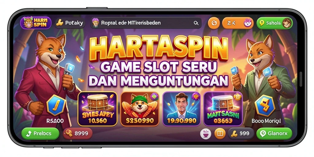 Tampilan menarik dari gameplay Slot HARTASPIN yang penuh warna.