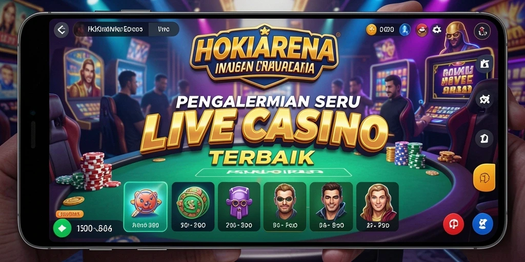 Tampilan gameplay seru di HOKIARENA dengan dealer langsung.