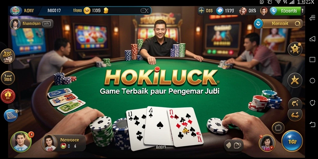 Gameplay seru dalam HOKILUCK dengan suasana poker yang mengasyikkan.