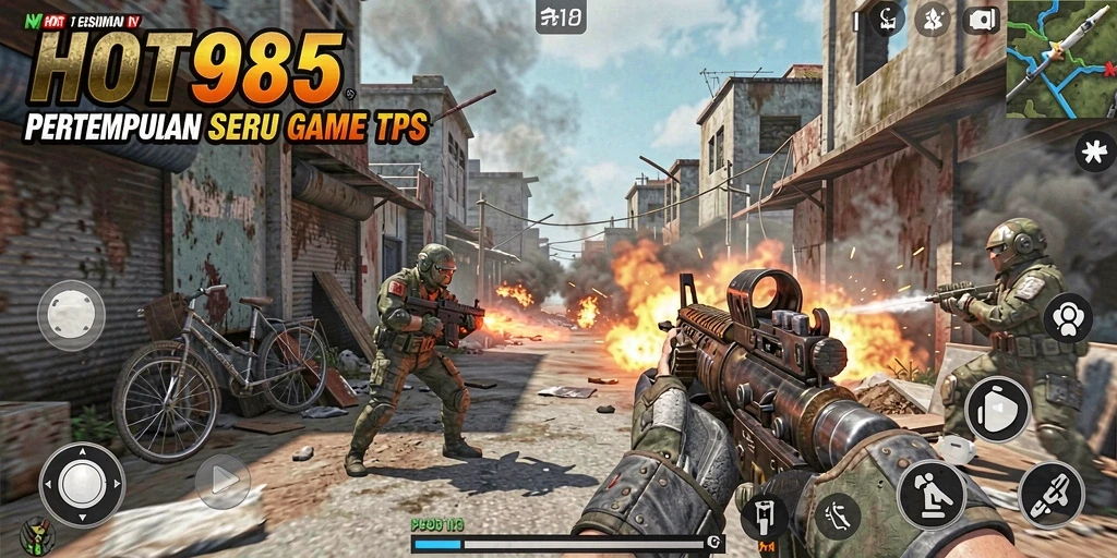 Gameplay HOT985 menampilkan aksi tembak-menembak yang intens dan strategis.