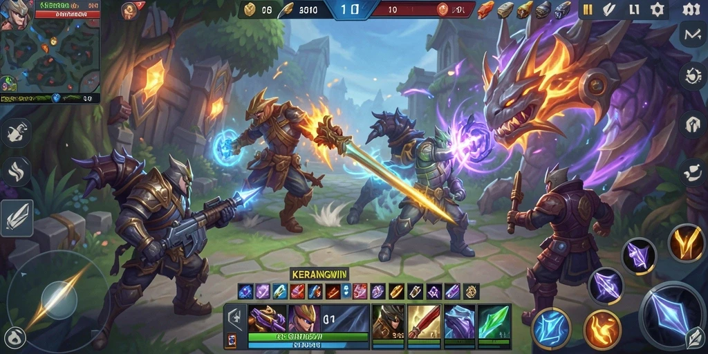 Screenshot utama dari gameplay KERANGWIN yang seru dan penuh aksi.