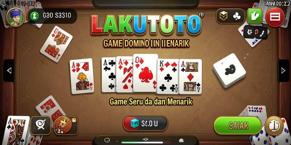 Tampilan gameplay seru di LAKUTOTO dengan aksi domino menarik.