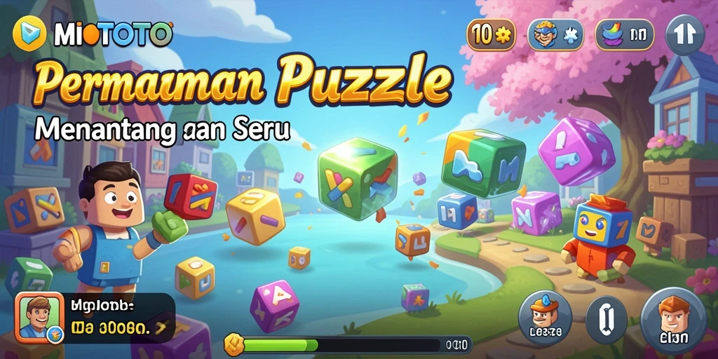 Tampilan permainan MIOTOTO yang menampilkan teka-teki menarik dan tantangan seru.