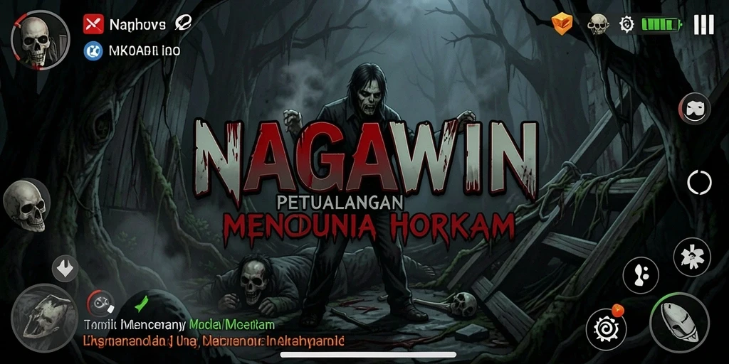 Tangkapan layar NAGAWIN menampilkan gameplay yang mencekam dan penuh ketegangan.