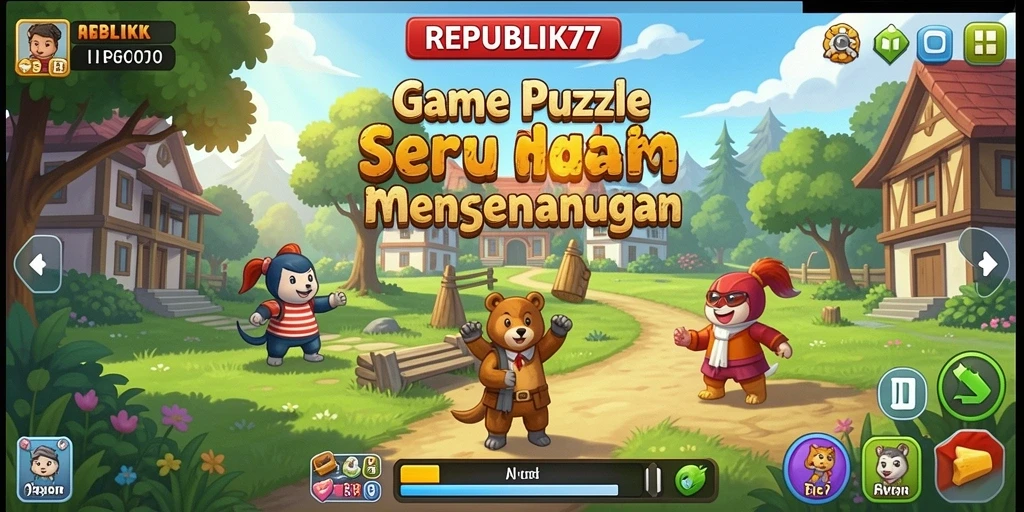 Tampilan gameplay <strong>REPUBLIK77</strong> dengan tantangan puzzle yang menarik.