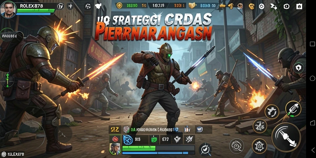 Tampilan menarik dari gameplay strategi di ROLEX878.