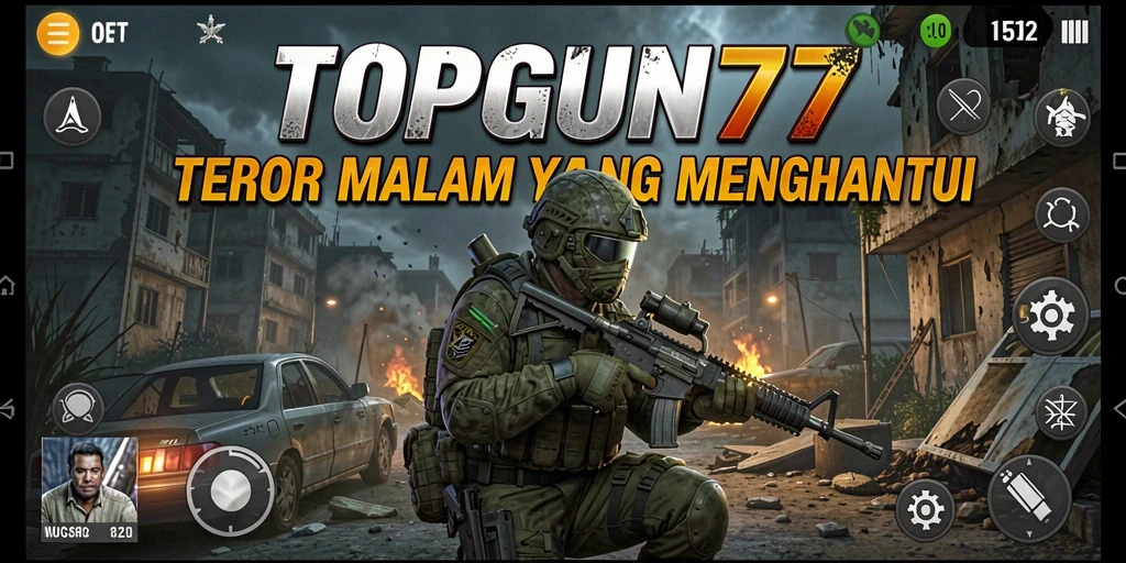 Screenshot gameplay mencekam dari TOPGUN77 menunjukkan suasana Horror yang intens.