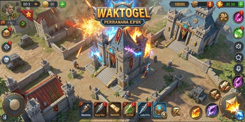 Menampilkan gameplay menara pertahanan yang menarik dan berwarna-warni.